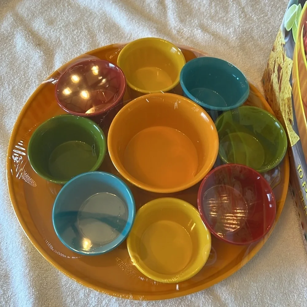 Parini 10 piece melamine condiment serving set NWT